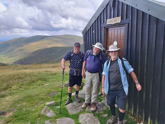 Near the top with Steve and Chris. During our Cumbrian Way walk in July 2022