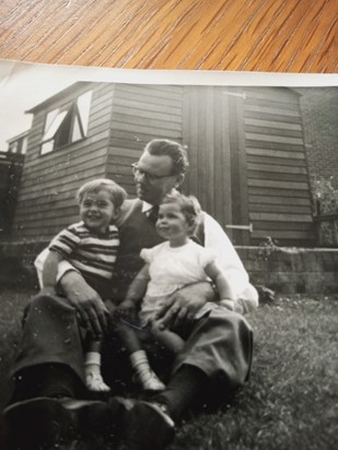 Sharon with Grandad Frank Rashbrook and Gary on 22 August 1964
