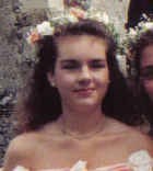 Lin as bridesmaid at Kerrie's wedding - 1990