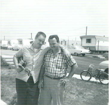 Uncle Mike and Dad at the trailer park