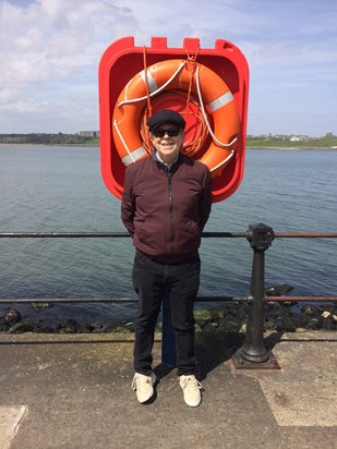 On a trip to the coast in May last year - Alan loved hats!