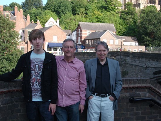Me, Dad and Uncle Alan on an evening out in Durham, taken in August 2010