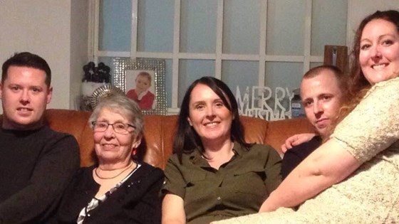Grandma and Tom, Laura, Jack, Linsey 