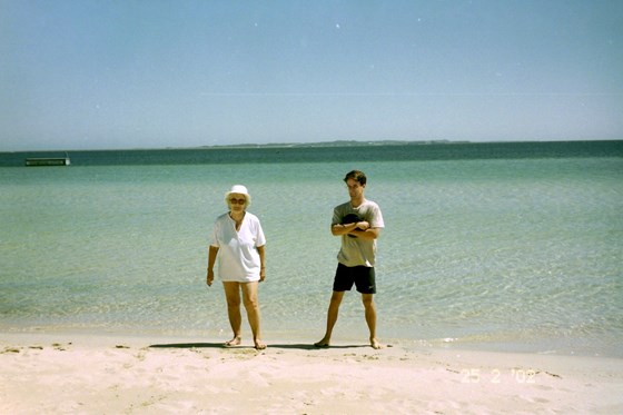 With Leo her second grandson, in Fremantle.