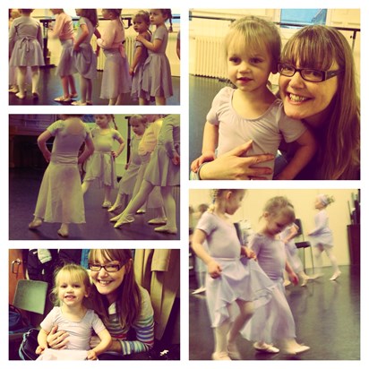 Amelia's first ballet class - one of Nanny's first wishes to see her do ballet and to buy her outfit