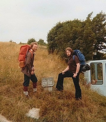 With Phil Jones at the start of the South Downs Way, Eastbourne - Summer 1976