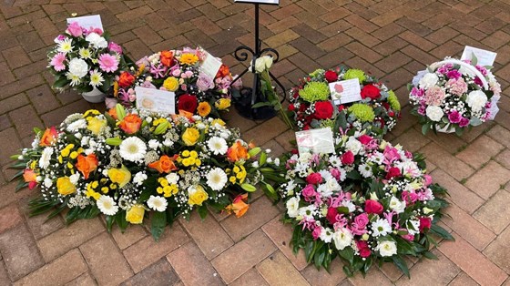 Floral tributes for Olive Clarke