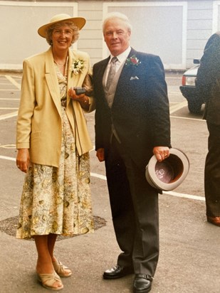 Mum and Dad on Ju and Julia’s wedding day. Looking very smart 