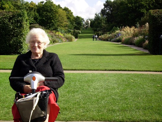 Mrs Moss about to swap switch vehicles to the sit on mower 🥰