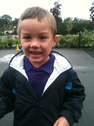 Luke's first day at school and he Is so happy!