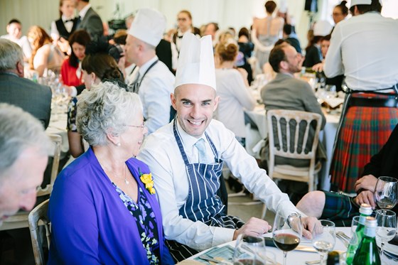 Mickey doing a fine job as designated chef at our wedding. Vanessa & Charlie xx