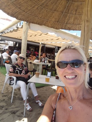 Auntie sitting stylish in the shade,,,,,,Estepona beach 2018 xxx