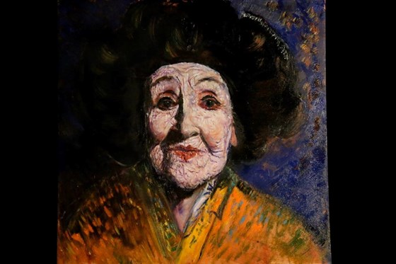 "my painting of mama as the old geisha lady"
