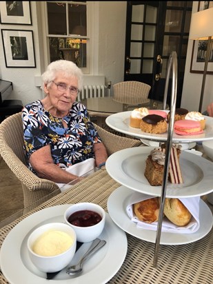 Nan at the Royal enjoying an afternoon tea! 