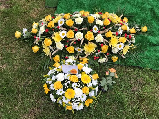Floral tributes for George Fearnley