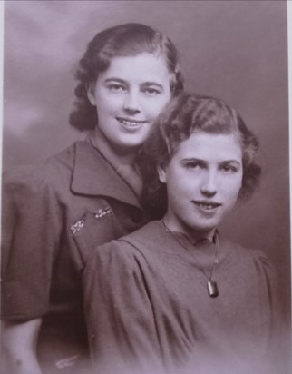 Joan with her sister Cath