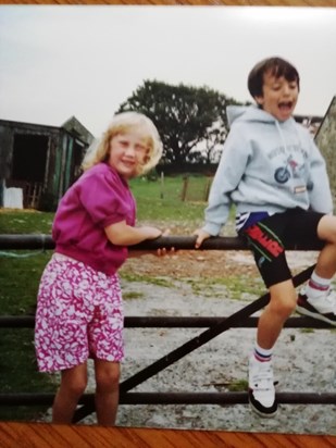 A young Megan and her cousin Ryan. 