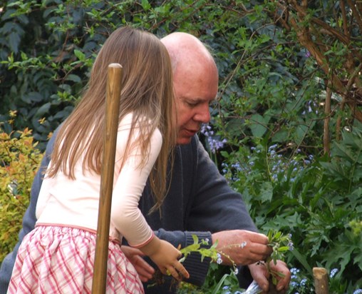 Hans & Libby gardening