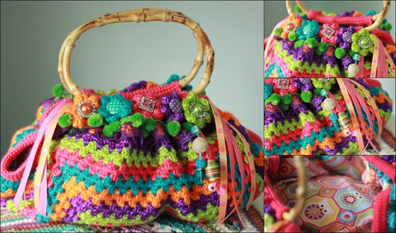 My Fat Bottom Bag inspired and made from Wink's blog.....RIP sweet, talented lady :(