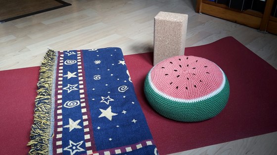 Inspired by your tutti frutti potholder - it came to be a meditation cushion.