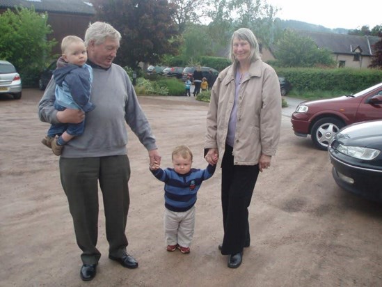 Grampy and Granny with Luke and Brendan.
