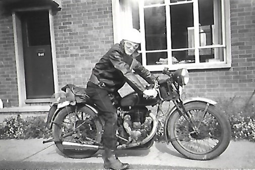 Dad on his bike, 1957.