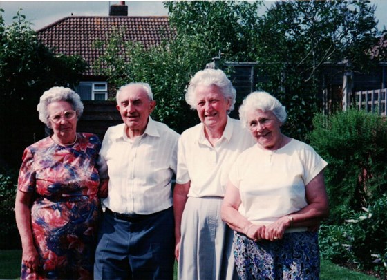 Dad with Mum and sisters, Penny and Rene