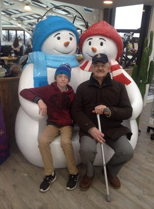 With his grandson, Louis, Garsons Farm Garden Centre December 2017
