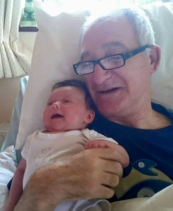 Newest grand-daughter, Annabel born on 6 April 2015 meeting Grandad