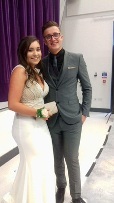 Alex at his school prom with his girlfriend Jess. Doesn’t he look awesome Dad x