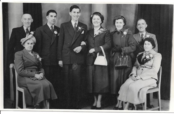 Irene & Sydney in Leeds on their wedding day - 7th Feb 1953
