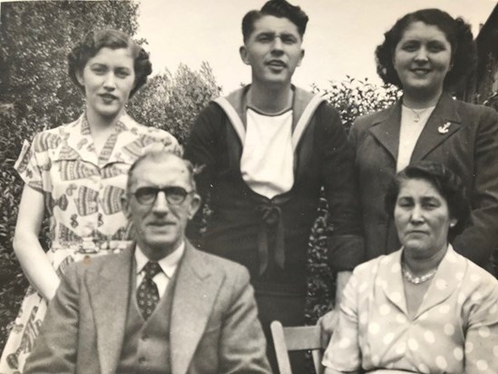 L to R (r) sister Lucy, brother Bill, Irene (f) father Stan, mother Mary - Leeds, 24th May 1953
