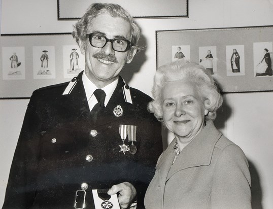 Keith and Connie with his St John Ambulance Medal