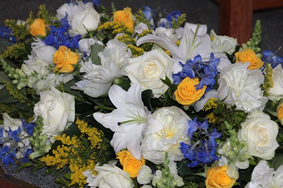 The flowers on Mum's coffin