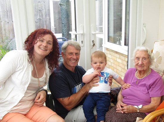 Kim,blue,Aaron and nan with her best smile