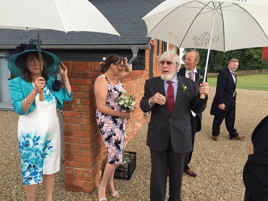2018 07 25 Jacqueline, Susannah, Roland, Jeremy, at Anthony and Stacey’s wedding