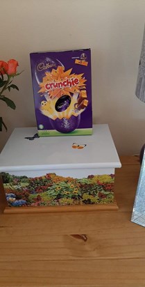 Happy Easter up there Dad here is a picture of your cruncie easter egg I bought you on your box. Just really wish you were here to be able to enjoy it love and miss you so much ❤ xxxxx