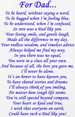 To my amazing dad so true are these words of you love you dad xxxxx