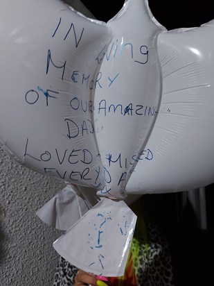 This is one of the dove balloons in your memory Dad xxxxx