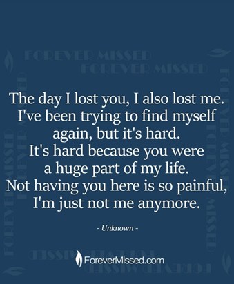 Dad how true this quote is but I know I will never find myself till we meet again I miss you dad rest easy up there xxxxx