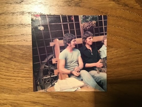 Stuart and Richard Chapman taking a break from their work at the Woodbridge Angel Pub.  They were working there on a project around 1978/79.  Happy memories!