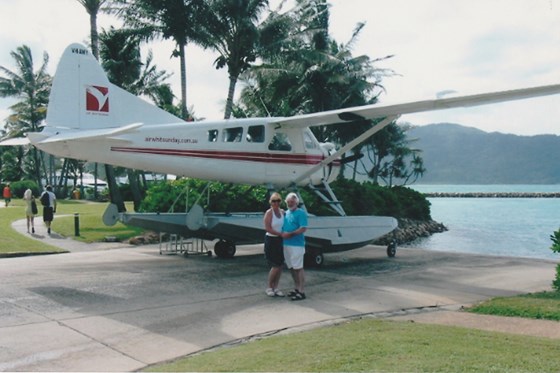 A shared Dream.  Seaplane trip!    Hayman Island to Whitehaven Beach Australia.  (A million miles   from the Cancer that took my Jules )er