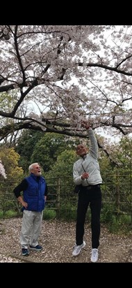 Catching the cherry blossom, with Fujitsa sensie Japan Trip 2019.