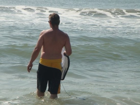Braving the waves at Carolina Beach