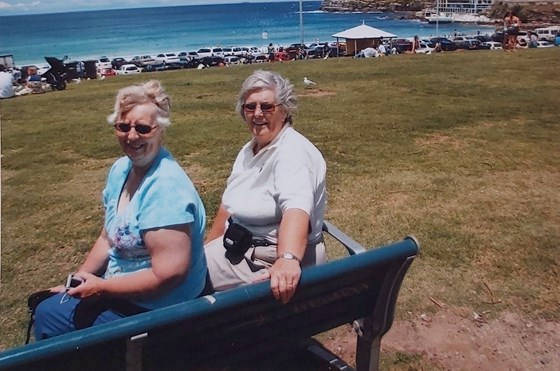 Gill and her sister Sue in New Zealand