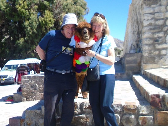 Anne Eddie with a local furry friend. Peru, June 2022. 