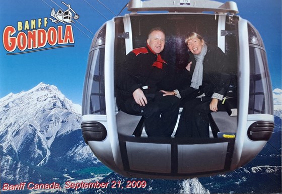 Travelling up Sulphur Mountain in the Banff Gondola. Sept 2009.