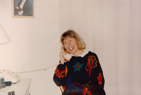 Anne on the blower! Brighton, England, March 1995