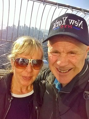 Anne Eddie sunblinded on Empire State building, NY, USA. October 2016.