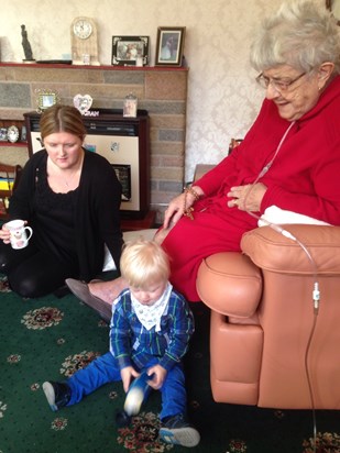 Mum with her youngest grandson and his mum